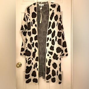 Leopard Print Open Front Cardigan